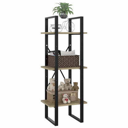 3-Tier Book Cabinet Sonoma Oak 15.7"x11.8"x41.3" Engineered Wood