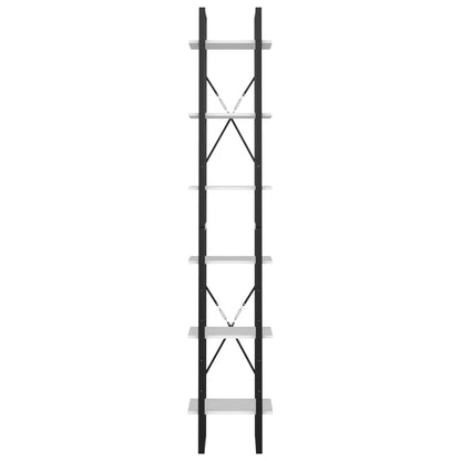 6-Tier Book Cabinet White 40x30x210 cm Engineered Wood