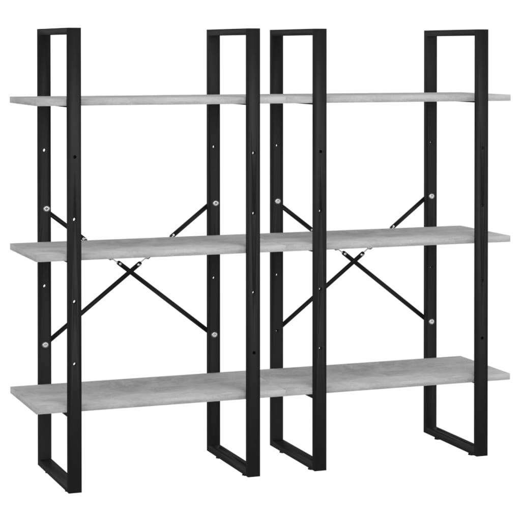 Storage Shelf Concrete Grey 60x30x210cm Engineered Wood