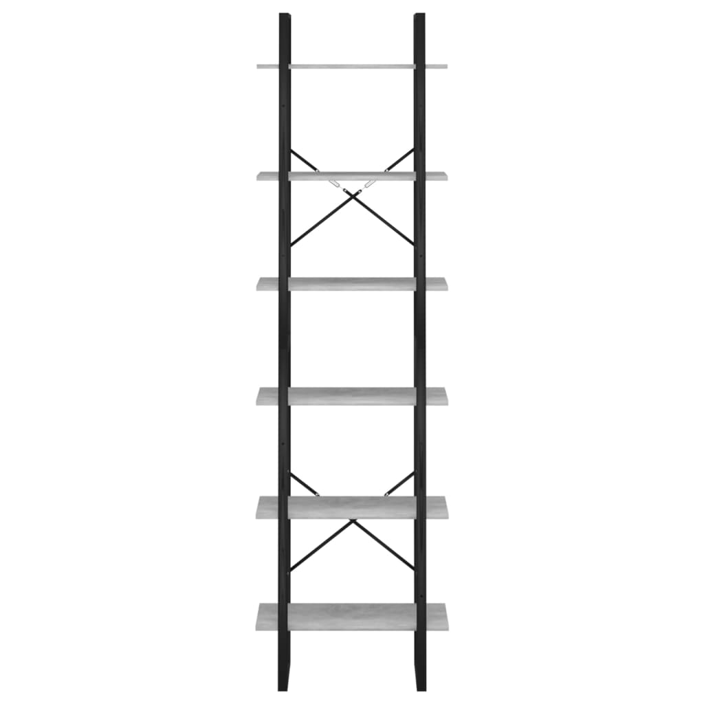 Storage Shelf Concrete Grey 60x30x210cm Engineered Wood