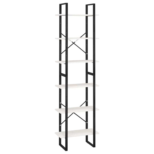 Storage Shelf | White | Solid Pine Wood, Metal | 60x30x210 cm