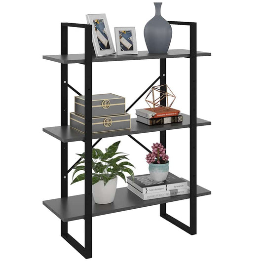 Book Cabinet | Grey | Engineered wood and metal | Medium | Book Cabinet