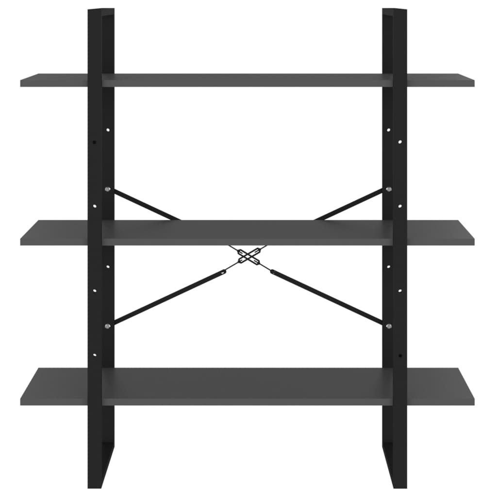 Book Cabinet Grey 100x30x105 cm Engineered Wood