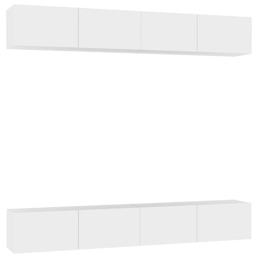TV Cabinets 4 pcs White 100x30x30 cm Engineered Wood