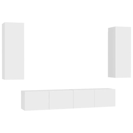 TV Cabinet | White | Engineered Wood | Sleek | TV Cabinet | Rectangular