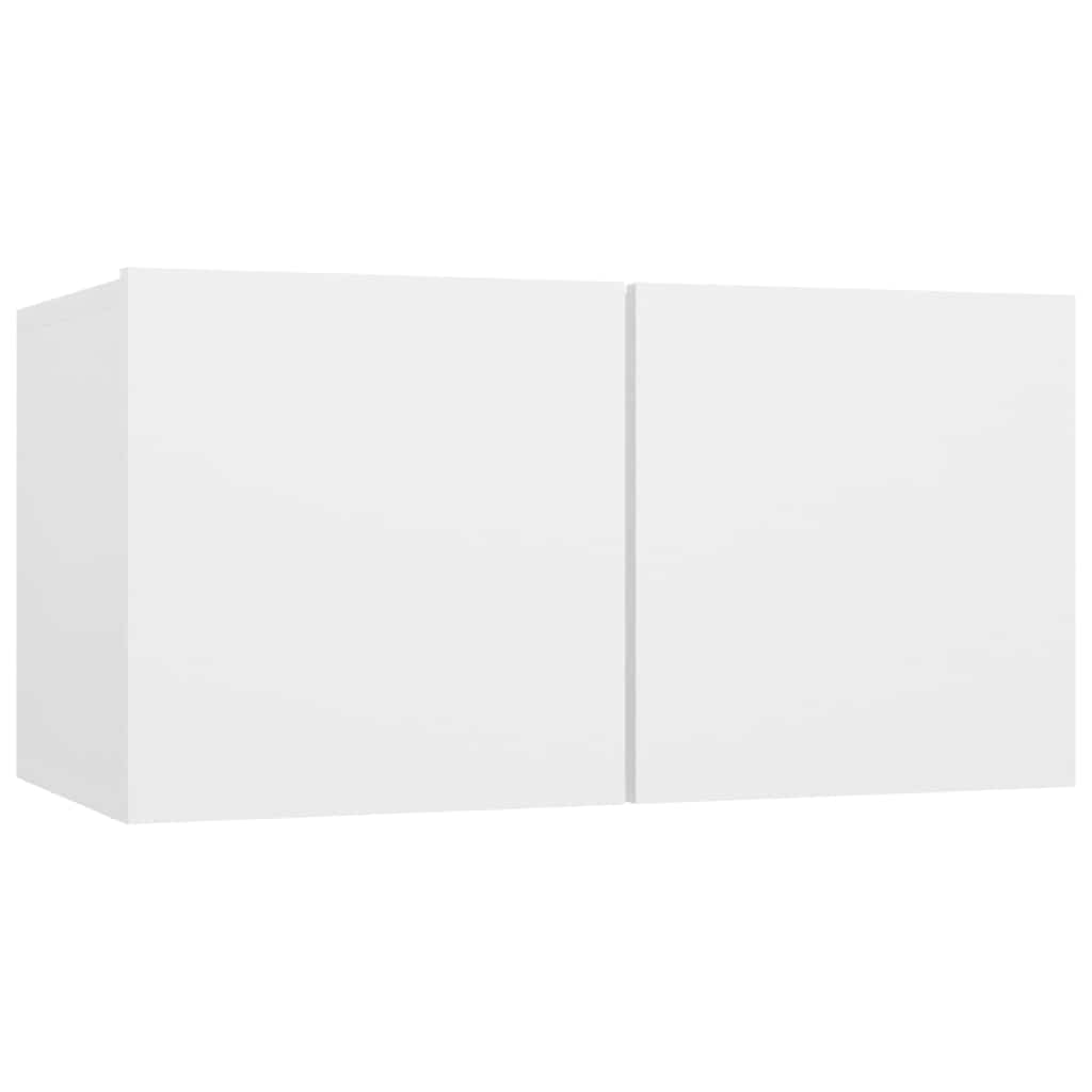 10 Piece TV Cabinet Set White Engineered Wood