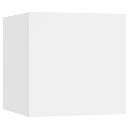 10 Piece TV Cabinet Set White Engineered Wood