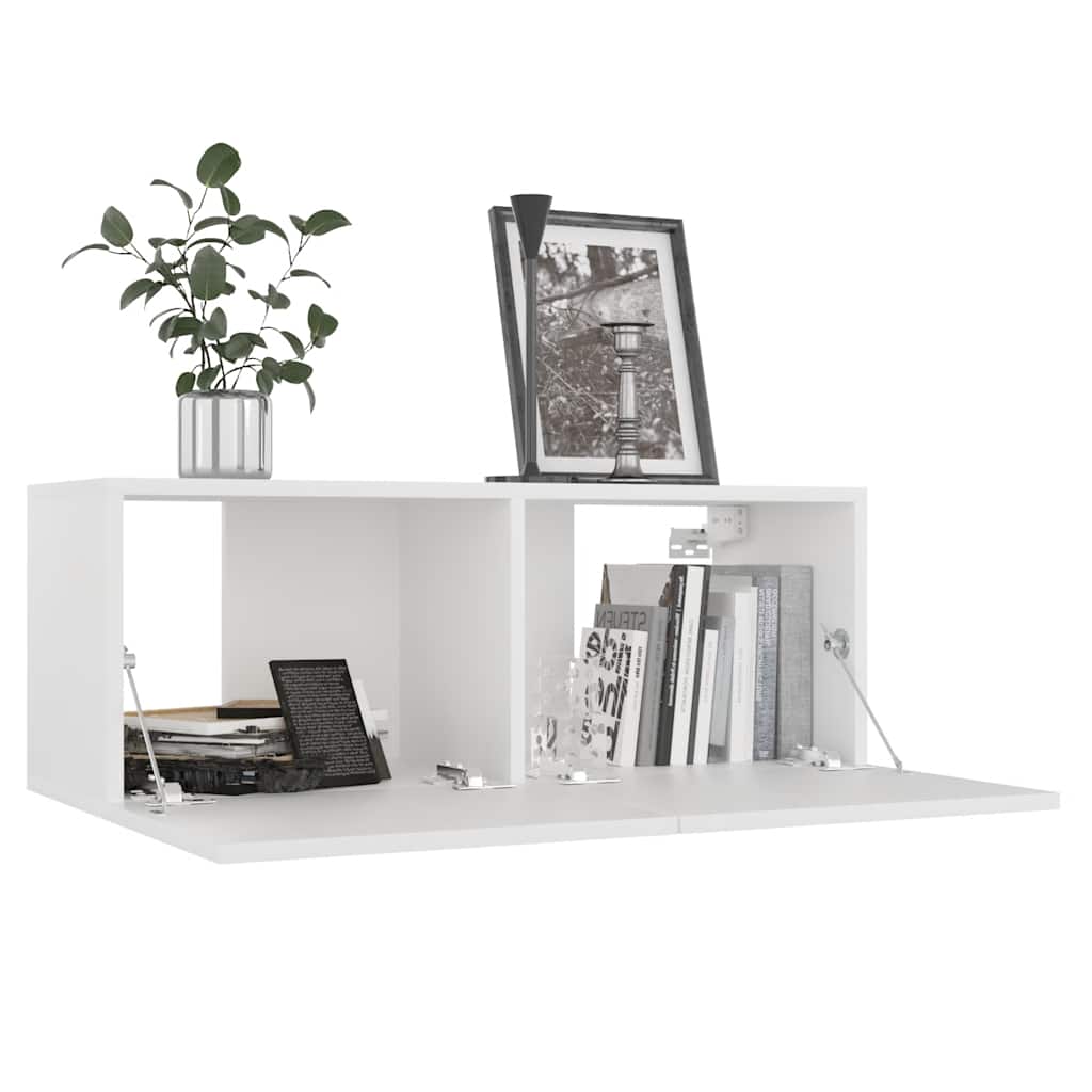 5 Piece TV Cabinet Set White Engineered Wood