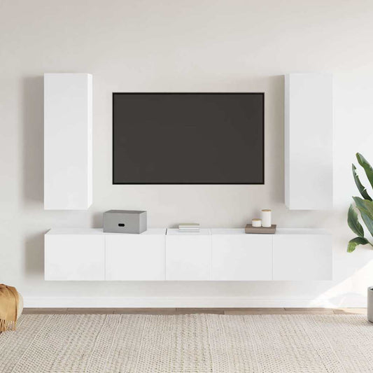 White TV Cabinet | Engineered Wood | Medium | TV Cabinet | Rectangular
