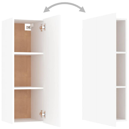 4 Piece TV Cabinet Set White Engineered Wood