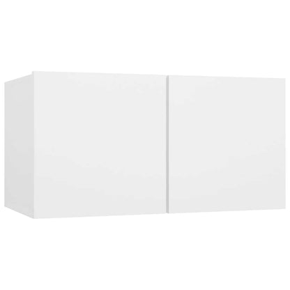 8 Piece TV Cabinet Set White Engineered Wood
