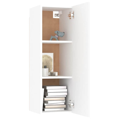 8 Piece TV Cabinet Set White Engineered Wood
