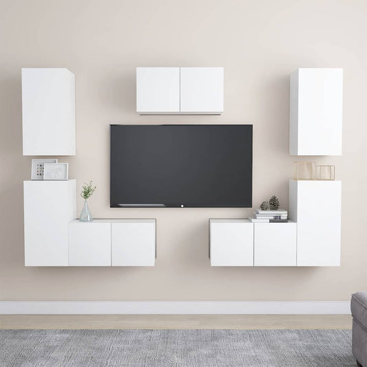 TV Cabinet | White | Engineered Wood | Medium | TV Cabinet | Rectangular