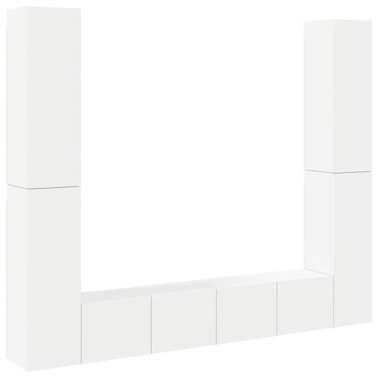 TV Cabinet Set | Set of 6 | White | Engineered wood | 6 piece set