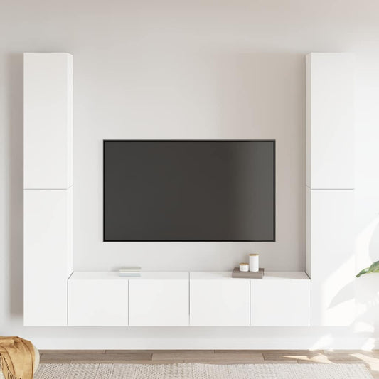 TV Cabinet Set | Set of 6 | White | Engineered wood | 6 piece set