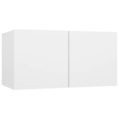 4 Piece TV Cabinet Set White Engineered Wood