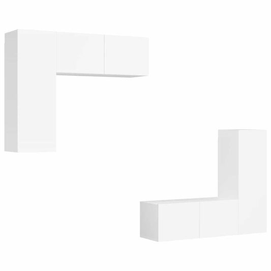 TV Cabinet Set | Set of 4 | White | Engineered wood | Modern