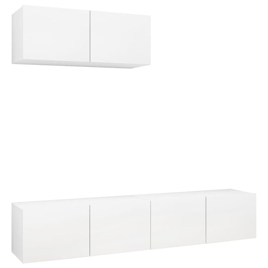 3078701 vidaXL 3 Piece TV Cabinet Set White Engineered Wood (801472x3)