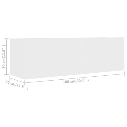 3078702 vidaXL 2 Piece TV Cabinet Set White Engineered Wood (801472+801481)