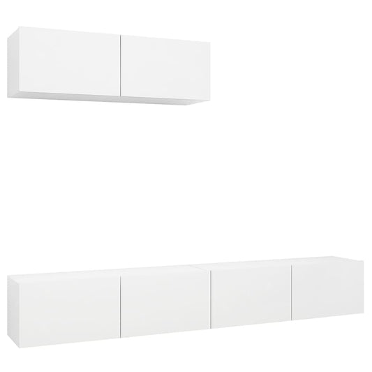 3078703 vidaXL 3 Piece TV Cabinet Set White Engineered Wood (801481+801481x2)