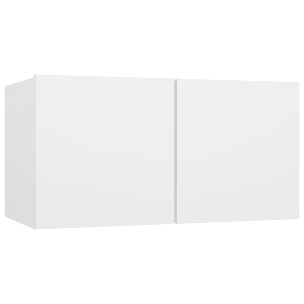 3078710 vidaXL 4 Piece TV Cabinet Set White Engineered Wood (804509+801472x2)