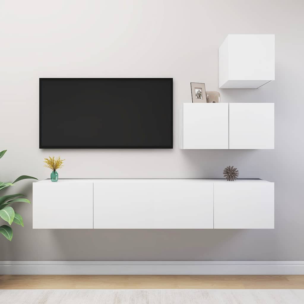 TV Cabinet Set | White | Engineered wood | Standard | TV Cabinet Set