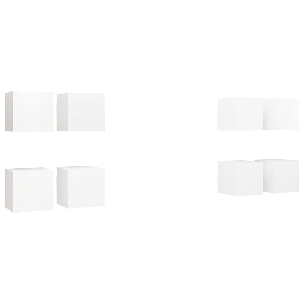 TV Cabinet | Set of 8 | White | Engineered wood | Small