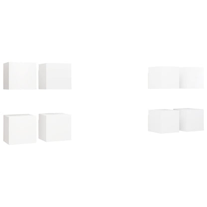 TV Cabinet | Set of 8 | White | Engineered wood | Small