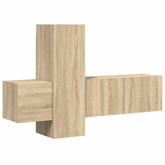 3 Piece TV Cabinet Set Sonoma Oak Engineered Wood