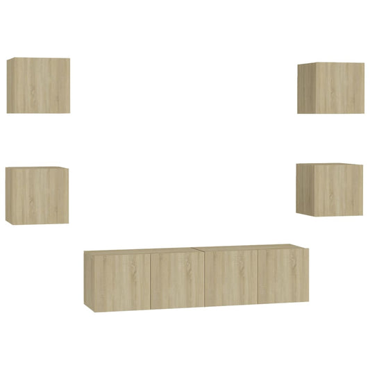 TV Cabinet | Sonoma oak | Engineered wood | TV Cabinet | Rectangular