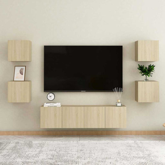 TV Cabinet | Sonoma oak | Engineered wood | TV Cabinet | Rectangular