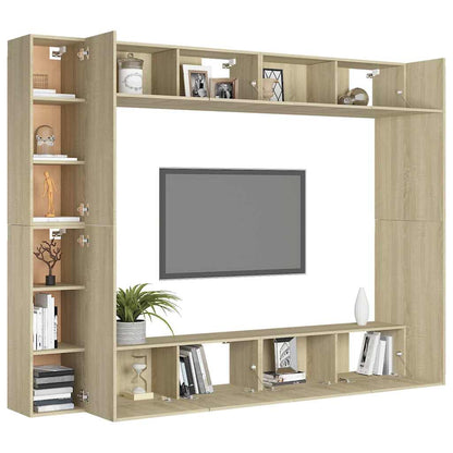 8 Piece TV Cabinet Set Sonoma Oak Engineered Wood