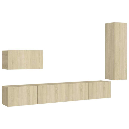 TV Cabinet Set | Sonoma oak | Engineered wood | Medium | TV Cabinet Set