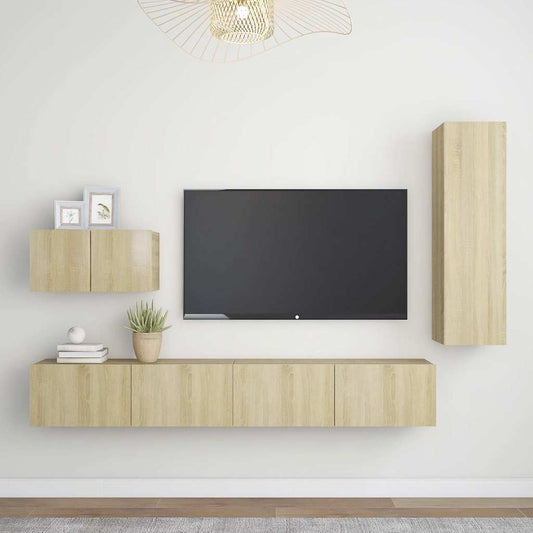 TV Cabinet Set | Sonoma oak | Engineered wood | Medium | TV Cabinet Set