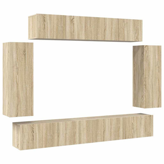 TV Cabinet Set | 6 Piece | Sonoma Oak | Engineered wood | Large
