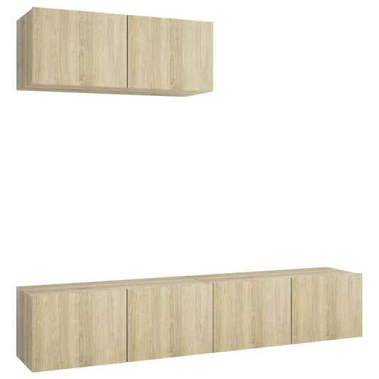 3079016 vidaXL 3 Piece TV Cabinet Set Sonoma Oak Engineered Wood (801475x3)