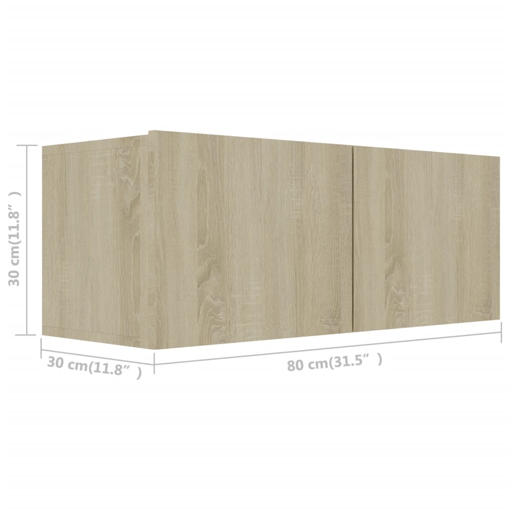 3079017 vidaXL 2 Piece TV Cabinet Set Sonoma Oak Engineered Wood (801475+801484)