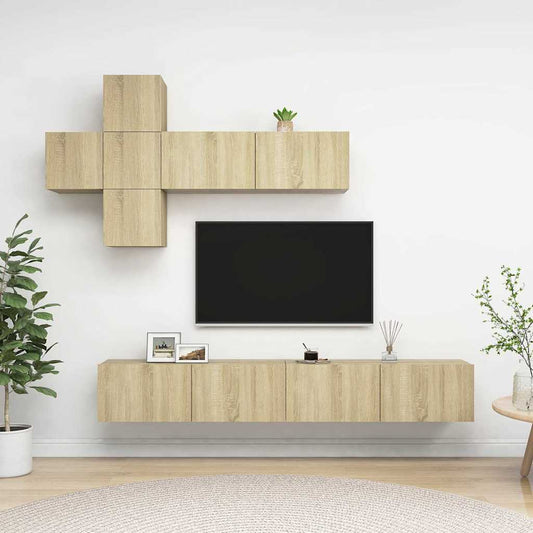 TV Cabinet Set | Sonoma oak | Engineered wood | Large | TV Cabinet Set