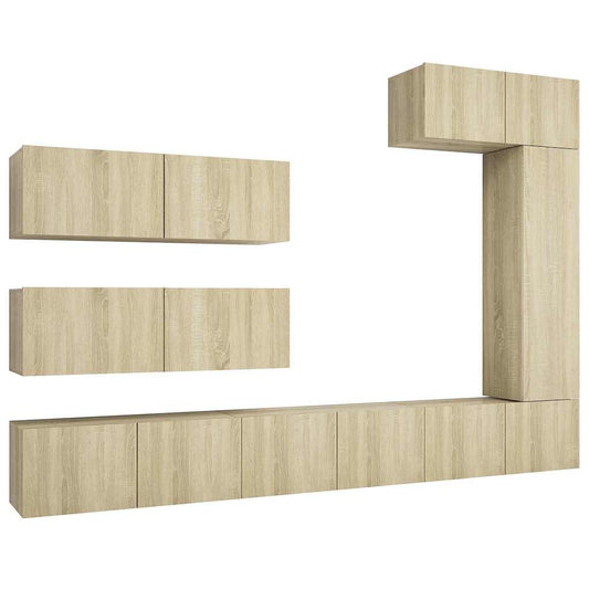 TV Cabinet Set | Set of 7 | Sonoma Oak | Engineered Wood | Moderate