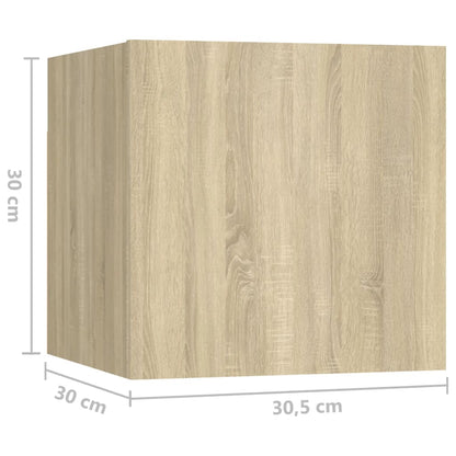 3079033 vidaXL 7 Piece TV Cabinet Set Sonoma Oak Engineered Wood (804491+803351+804519)