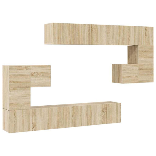 10 Piece TV Cabinet Set Sonoma Oak Engineered Wood