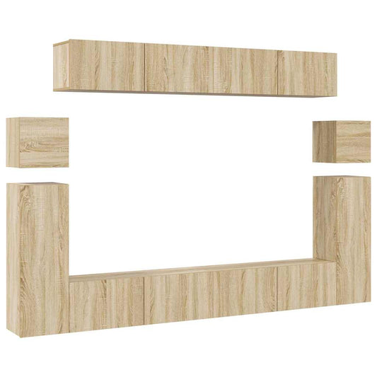 TV Cabinet Set | Set of 8 | Sonoma Oak | Engineered wood | Variable