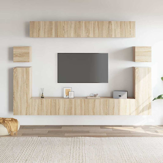 TV Cabinet Set | Set of 8 | Sonoma Oak | Engineered wood | Variable