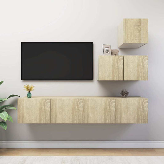 TV Cabinet Set | Sonoma Oak | Engineered Wood | Medium | TV Cabinet Set
