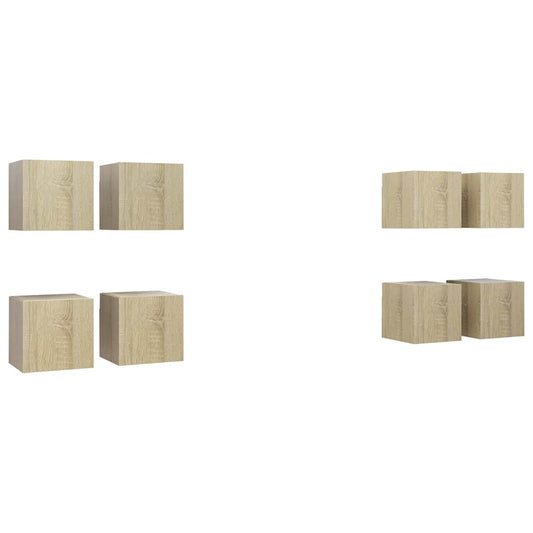 TV Cabinet | Set of 8 | Sonoma Oak | Engineered wood | Compact