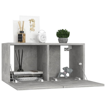 3079067 vidaXL 10 Piece TV Cabinet Set Concrete Grey Engineered Wood (2x804522+804495)