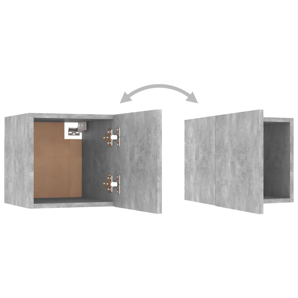 3079069 vidaXL 8 Piece TV Cabinet Set Concrete Grey Engineered Wood (801485x4+804495)