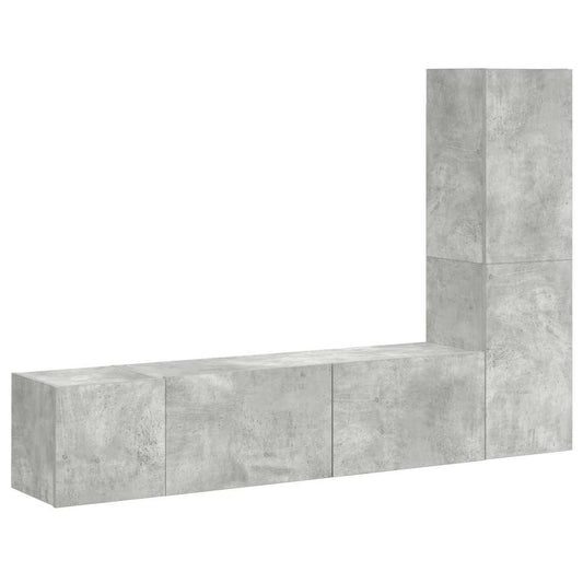 3 Piece TV Cabinet Set Concrete Grey Engineered Wood