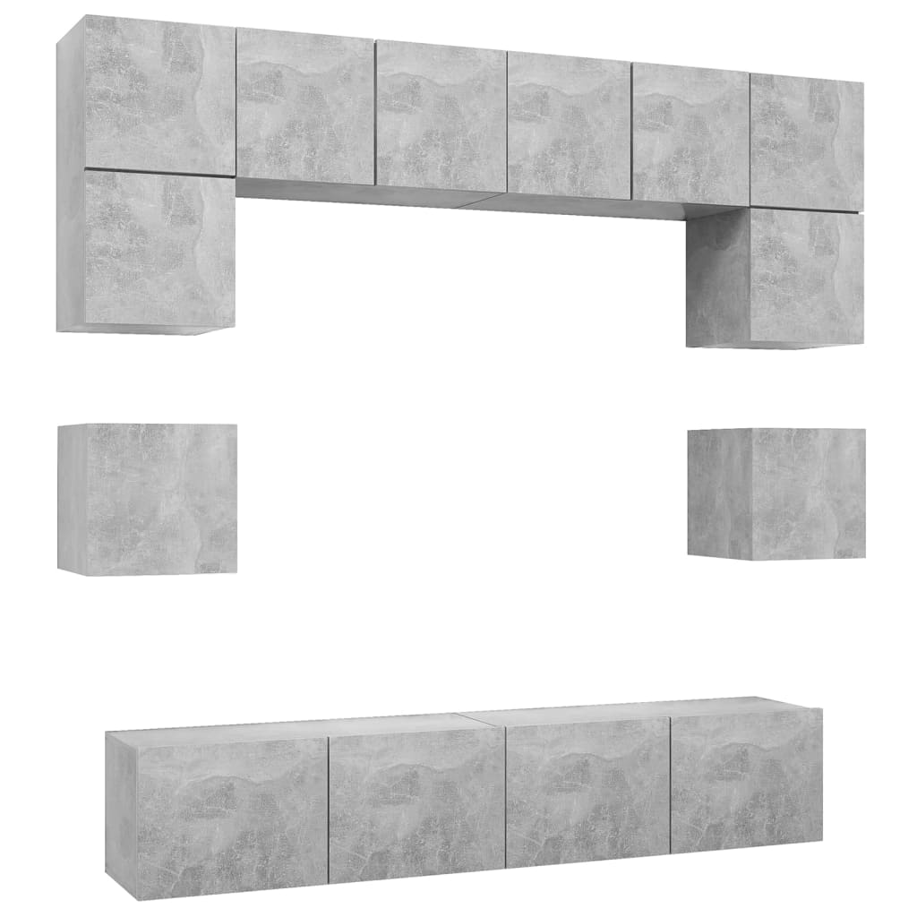 TV Cabinet Set | Concrete Grey | Engineered Wood | Standard