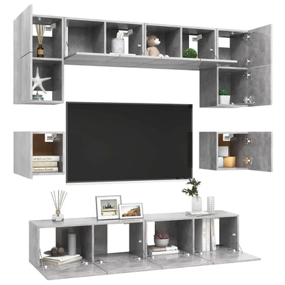 TV Cabinet Set | Concrete Grey | Engineered Wood | Standard